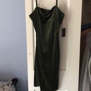 Dark Green Velvet Dress